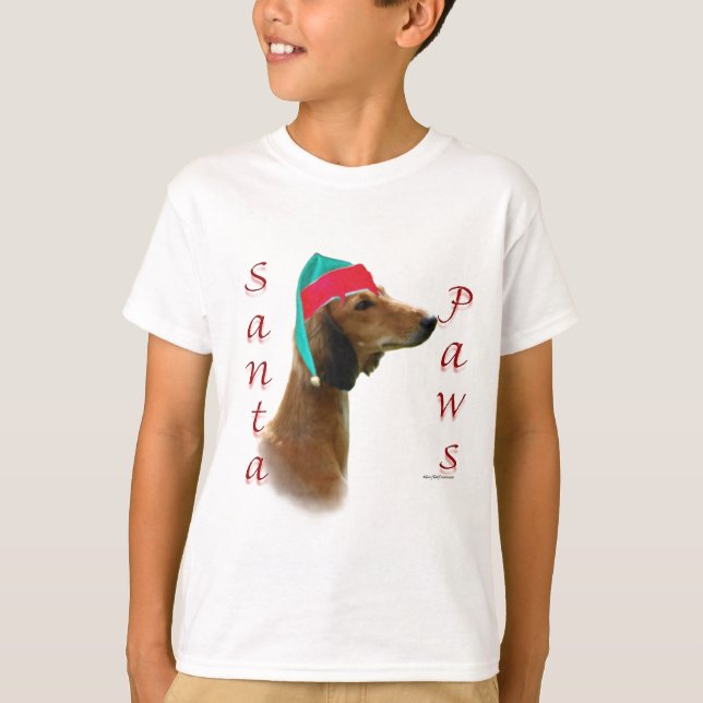 T-shirt Saluki Père Noël Paws (Devant)