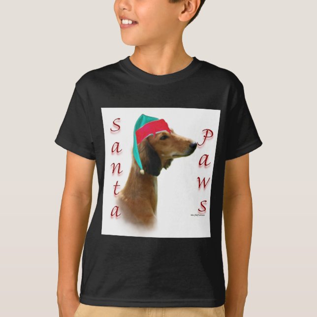T-shirt Saluki Père Noël Paws (Devant)