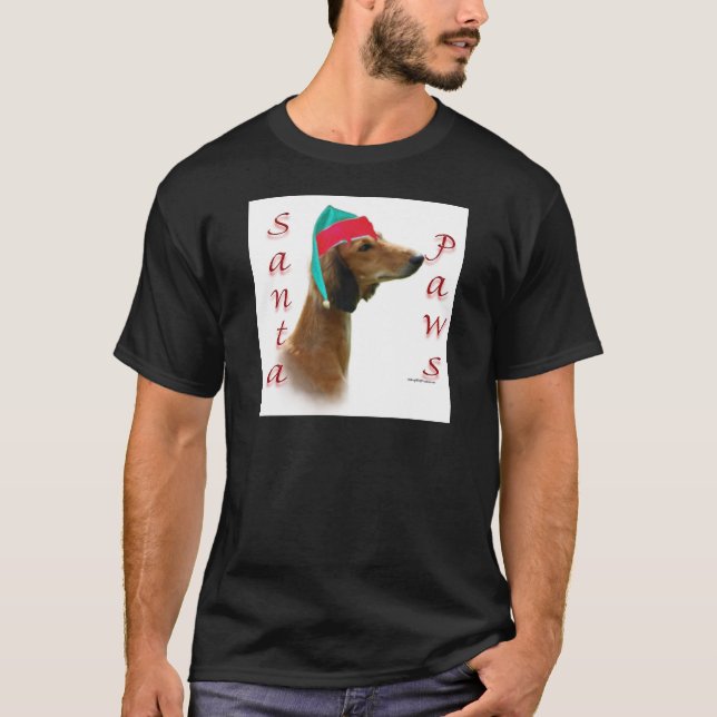 T-shirt Saluki Père Noël Paws (Devant)