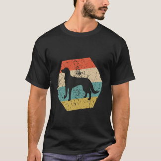 T-shirt Saluki Race de Chien Rétro en Détresse Hexagone