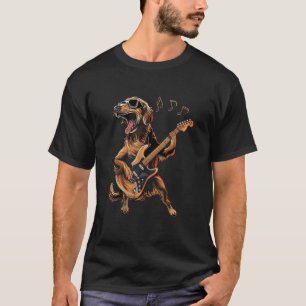 T-shirt Saluki Rock Chien Joue Guitare Drôle Guitare Saluk