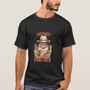 T-shirt Salut Associé Cowboy Chat Vintage