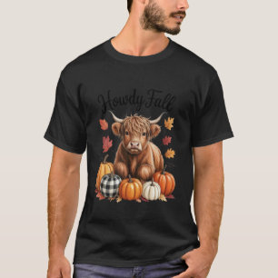 T-shirt Salut Automne Mignon Vache des Highlands avec Citr