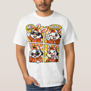 T-shirt Salut Bonjour Lapin Bande Dessinée Ambiance