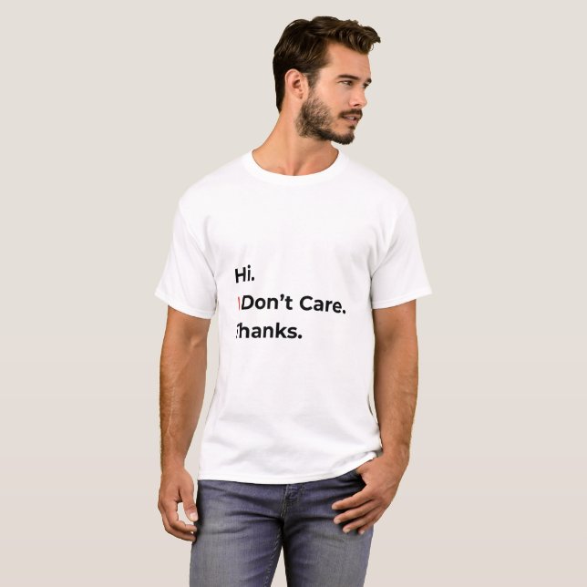 T-shirt 'Salut Ça M'est Égal Merci' (Devant entier)