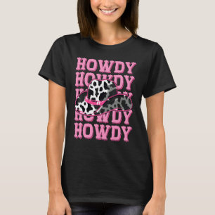 T-shirt SALUT  Country Sud Ouest Rose Texas Vache patte