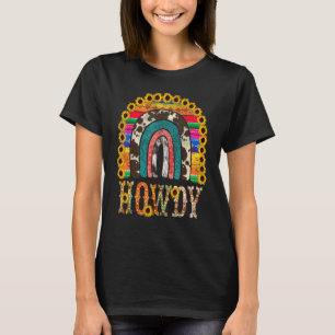 T-shirt Salut Cowgirl Tournesol Occidental Imprimé Léopard