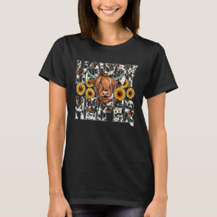 T-shirt Salut Génisse Vache Cuir de vache Tournesol Léopar