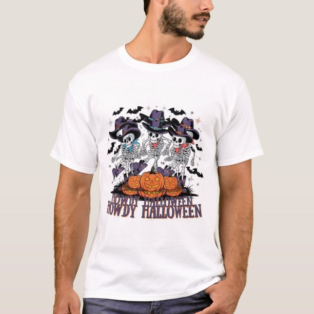 T-shirt Salut Halloween cowboy dansant  (Devant)