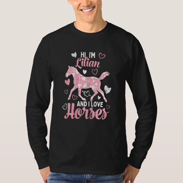 T-shirt Salut, je suis Lilian et j'aime les chevaux mignon (Devant)