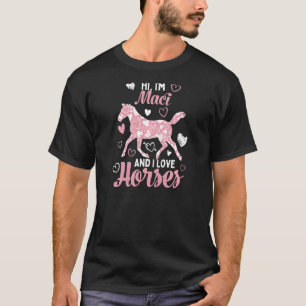 T-shirt Salut, je suis Maci et j'aime les chevaux mignon M