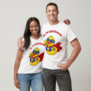 T-shirt Salut, je suis Quackman, Superhero Rubber Duck