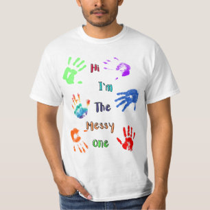 T-shirt Salut, je suis The Messy One - Paint Handprints