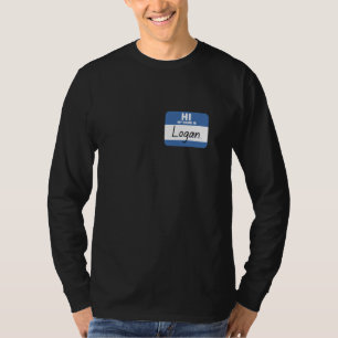 T-shirt Salut Mon Nom est Logan Drôle Étiquette de Nom