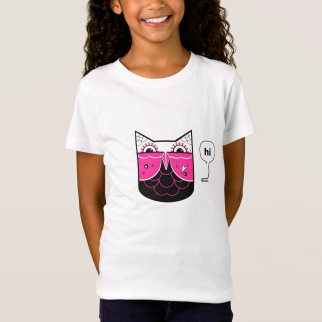 T-Shirt Salut pièce en t de la jeunesse de hibou - (Devant)