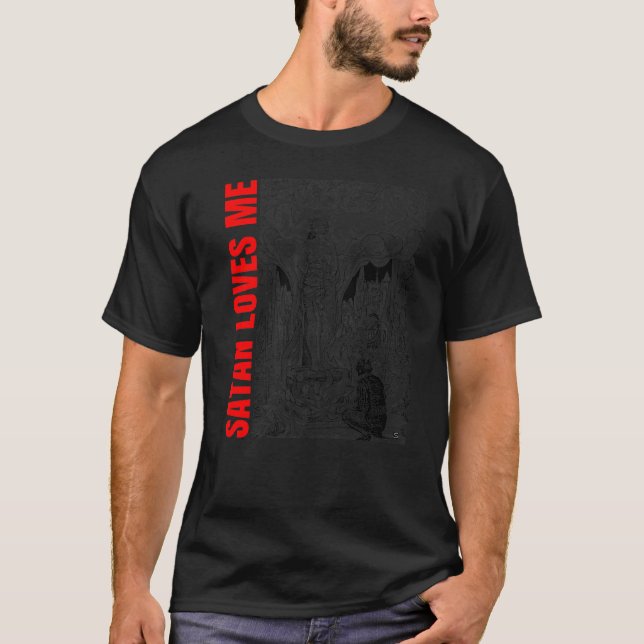 T-shirt Salut Satan Atheist Satan M'Aime Occulte Satanic A (Devant)