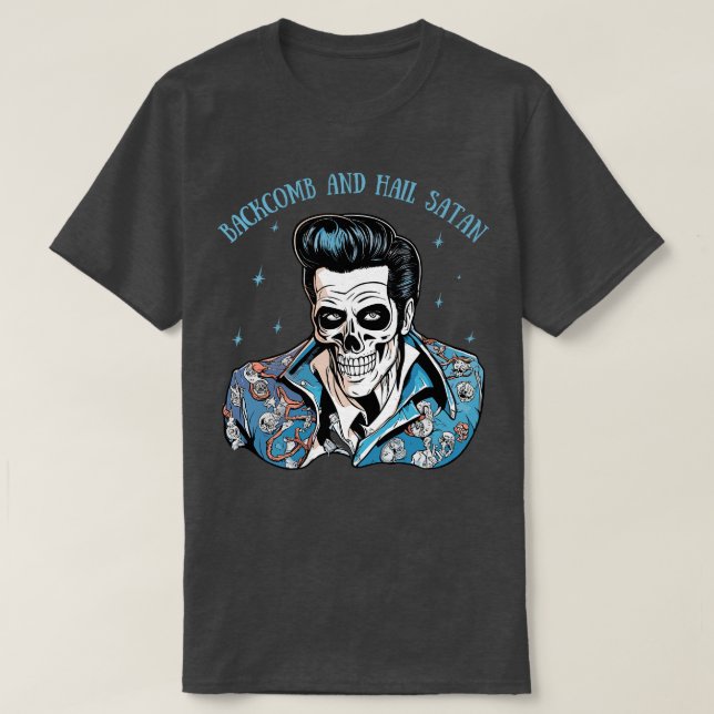 T-shirt Salut Satan Dead Rockabilly Rocker (Design devant)