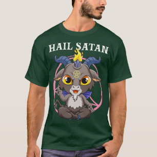 T-shirt Salut Satan Satanic Baphomet Pentagram Occulte Dia