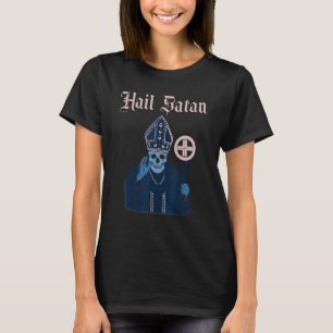 T-shirt Salut Satan Satanic Vintage Horreur Eglise Diable 