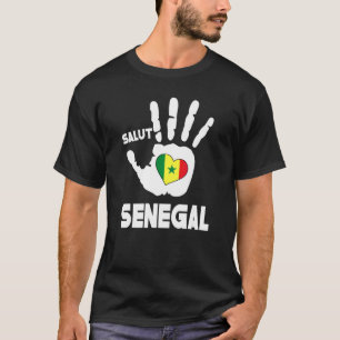 T-shirt Salut Sénégal avec le drapeau selégalais dans un a
