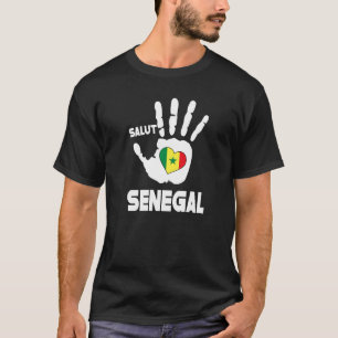 T-shirt Salut Sénégal avec le drapeau selégalais dans un a