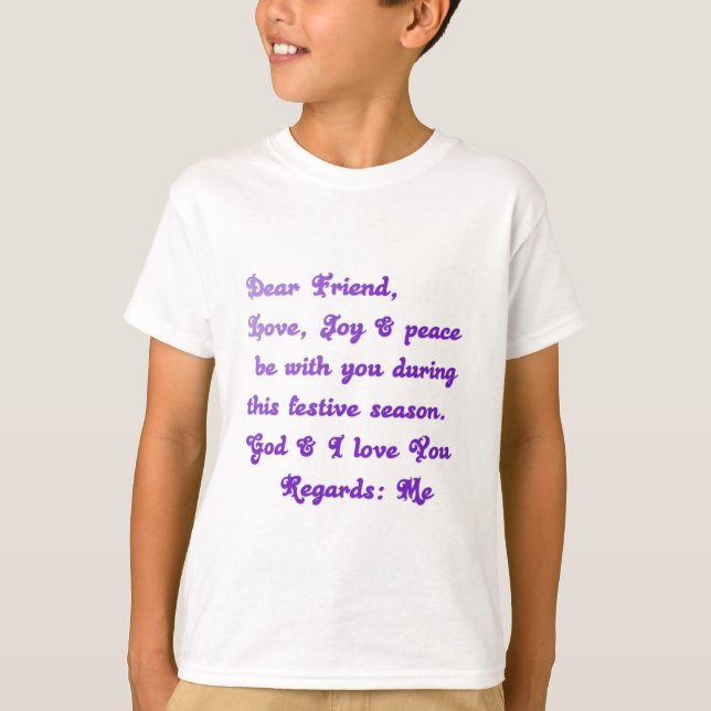 T-shirt Salutation de la saison festive "Cher ami" (Devant)