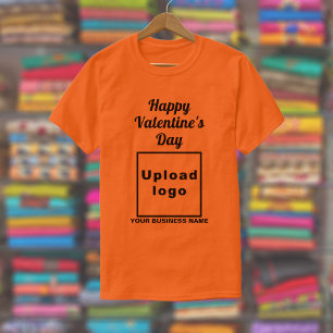 T-shirt Salutation de Saint-Valentin d'affaires en orange