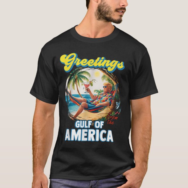 T-shirt Salutation Du Golfe Des États-Unis Trump (Devant)