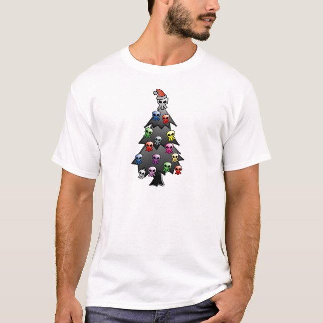 T-shirt Salutation foncée et gothique de vacances - crânes (Devant)