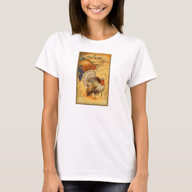 T-shirt Salutation vintage d'action de grâces (Devant)