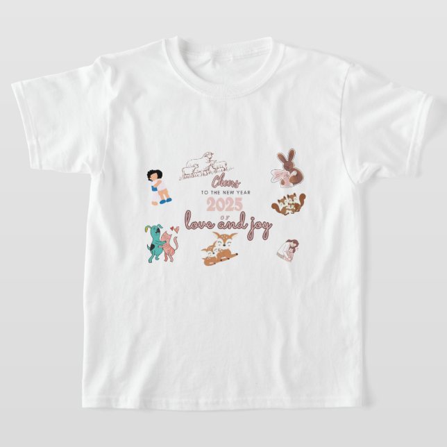 T-shirt Salutations 2025 - Amour & Joie (Poser)