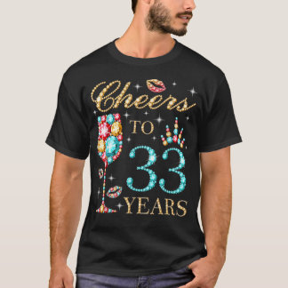 T-shirt Salutations À 33 Ans, Femmes De 33 Ans, 33 Ans