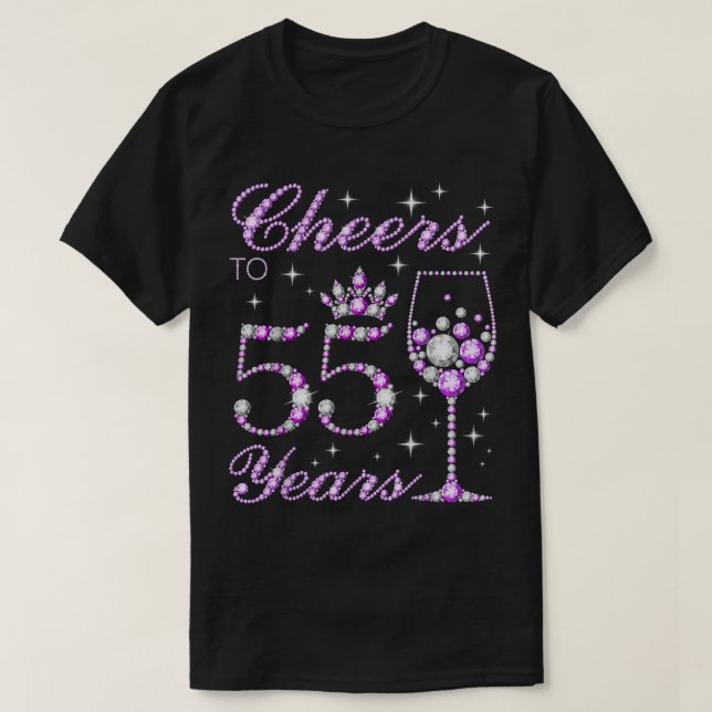 T-shirt Salutations à 55 ans Femmes mauve mauve 55ème Birt (Design devant)