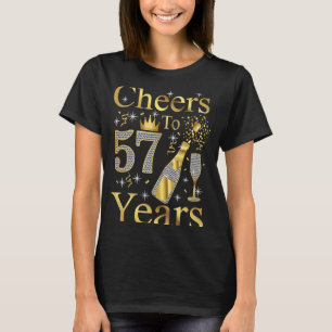T-shirt Salutations à 57 Ans 1966 57e Anniversaire Champag