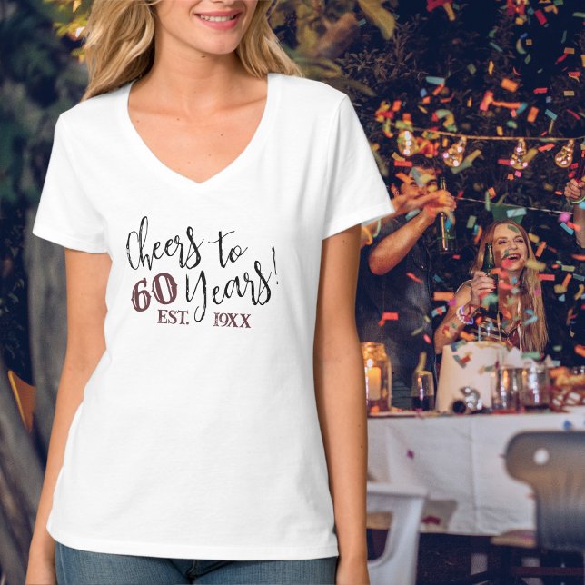 T-shirt Salutations à 60 ans Femmes 60e anniversaire Année (Créateur téléchargé)