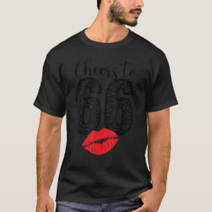 T-shirt Salutations À 66 Ans Lèvres Joyeuses Anniversaire