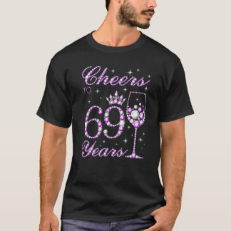 T-shirt Salutations À 69 Ans Femmes Couronne violette 69th