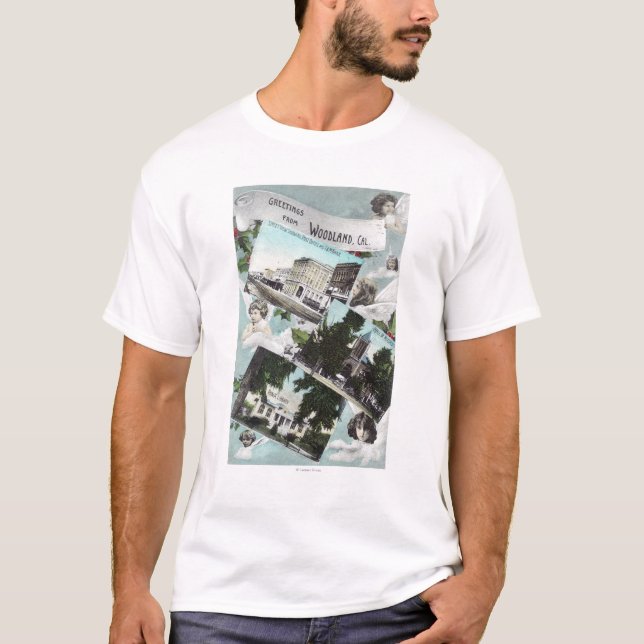 T-shirt Salutations de avec ViewsWoodland pittoresque, CA (Devant)