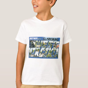 T-shirt Salutations de Clarksburg, la Virginie Occidentale