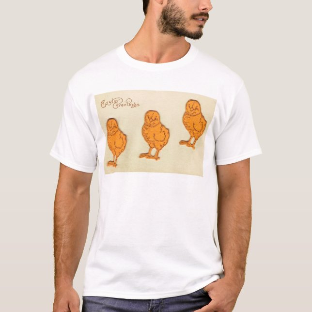 T-shirt Salutations de Pâques Chicks Beige (Devant)
