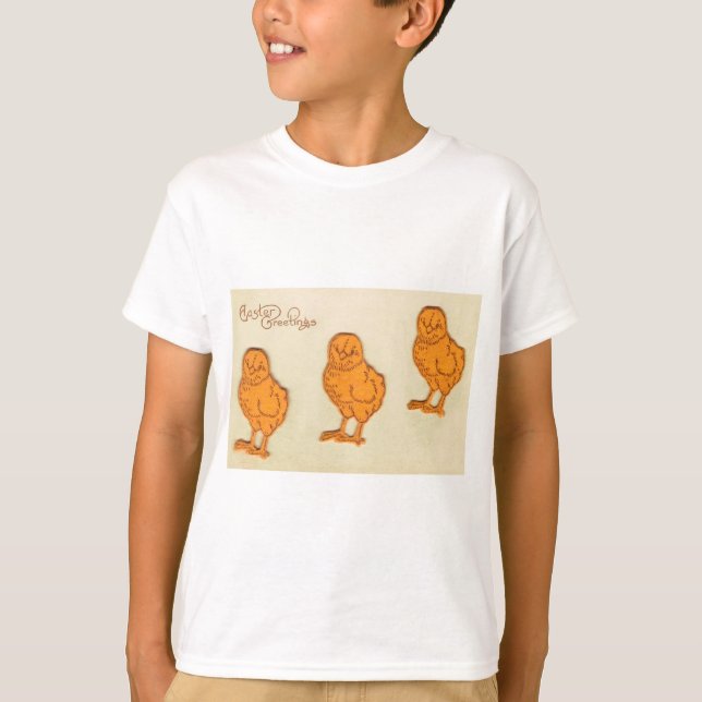 T-shirt Salutations de Pâques Chicks Beige (Devant)