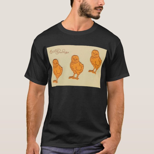 T-shirt Salutations de Pâques Chicks Beige (Devant)