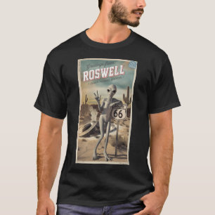 T-shirt Salutations de Roswell Postcard - Alien Vintage à