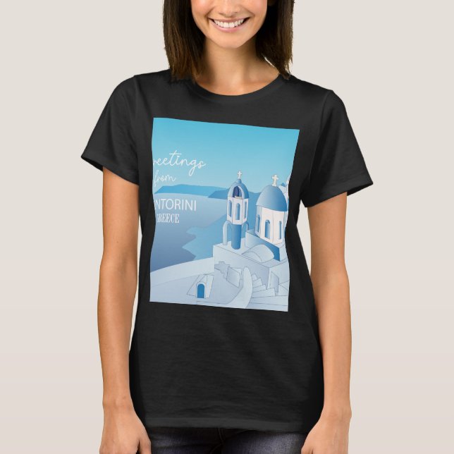 T-shirt Salutations de Santorin Grèce (Devant)