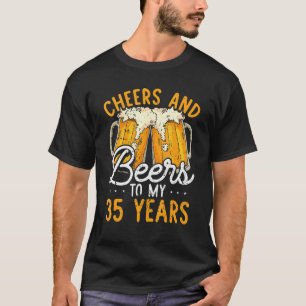 T-shirt Salutations Et Bières À 35 Ans 35E Anniversaire Po