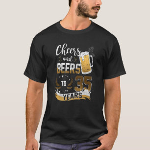T-shirt Salutations Et Bières À 35 Ans J'Aime La Bière Et 
