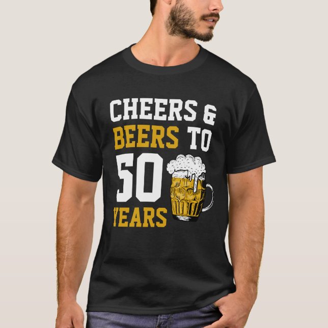 T-shirt Salutations et bières à 50 ans 50e anniversaire (Devant)