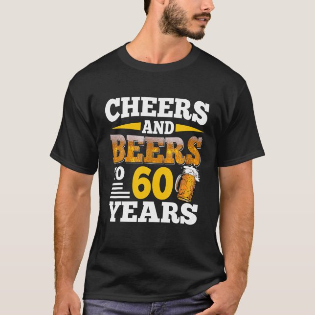 T-shirt Salutations Et Bières À 60 Ans Drôle 60E Anniversa (Devant)