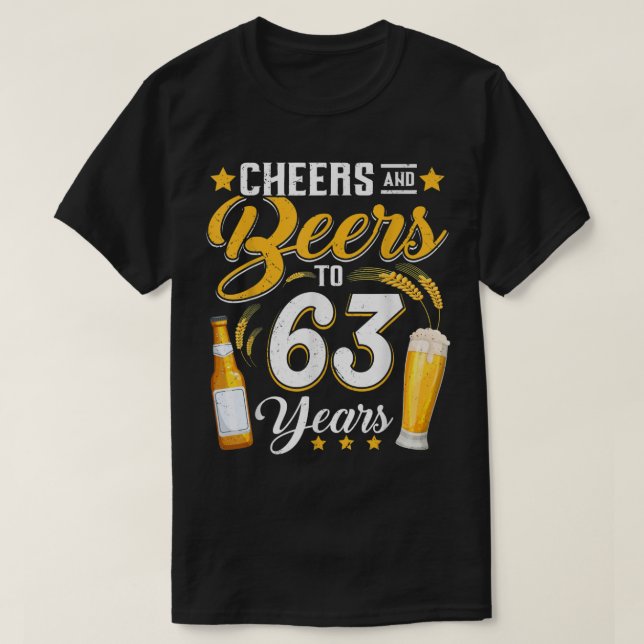 T-shirt Salutations Et Bières À 63 Ans Drôle 63E Anniversa (Design devant)