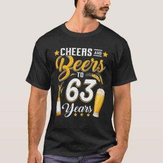 T-shirt Salutations Et Bières À 63 Ans Drôle 63E Anniversa